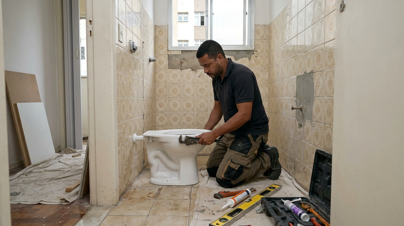 Instalação de vaso sanitário profissional em Montes Claros‑MG